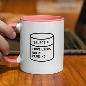 Funny Programmer Coffee Mug, Database Query Mug, Techie Humour Gift, SQL Joke Cup, Geeky Office Drinkware, Coder's Desk Essential