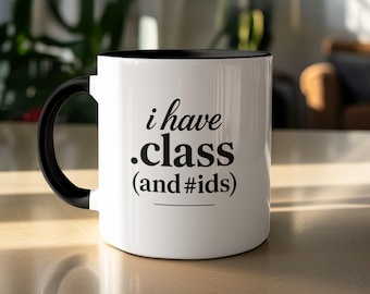 Tazza divertente per programmatori, ho classe. Sviluppatore web CSS, regalo per programmatori, barzelletta sul software, appassionato di programmazione
