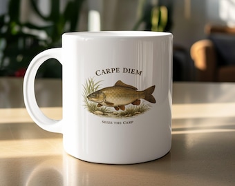 Seize the Carp Mug, Funny Fishing Gift for Angler