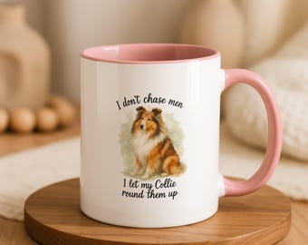Funny Collie Dog Mom Mug, Watercolor Style, 11oz