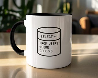 Grappige SQL-databasemok voor programmeurs, ontwikkelaars en programmeurs. IT-cadeau, geeky, tech, software-ingenieur