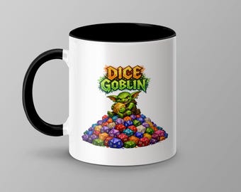 Dice Goblin Coffee Mug, D&D Gamer Gift