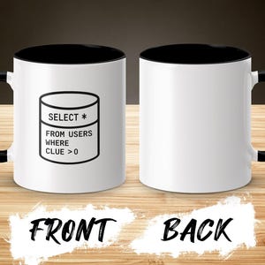 Coder Coffee Mug, Funny SQL Mug, Programmer Gift, Data Analyst Humor, Geeky Office Cup, Techie Gifts for Developers