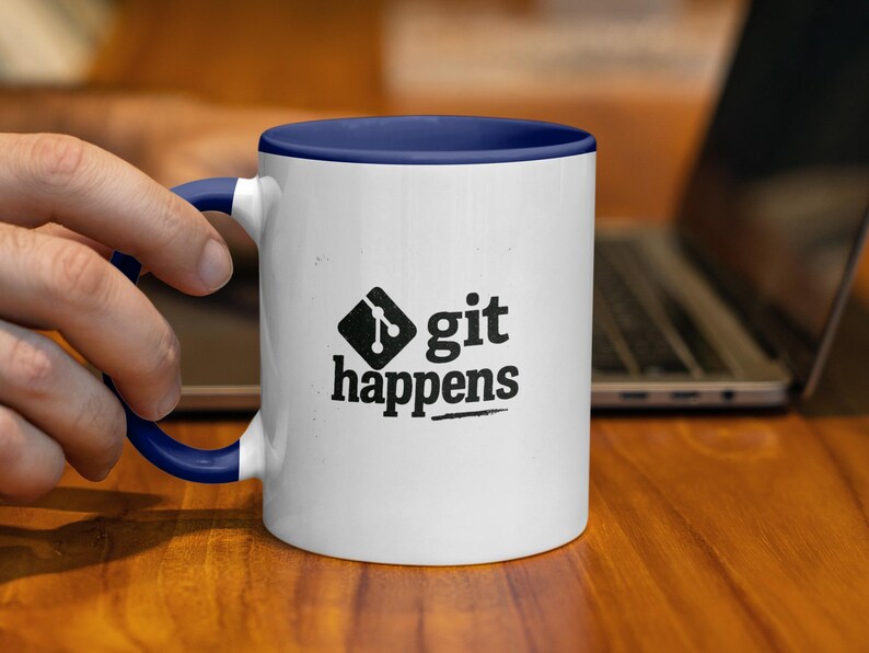 Funny Coffee Mug for Developers, Git Happens Mug, Programmer Gift, Unique Office Mug, Geek Humor Cup, Software Engineer Present