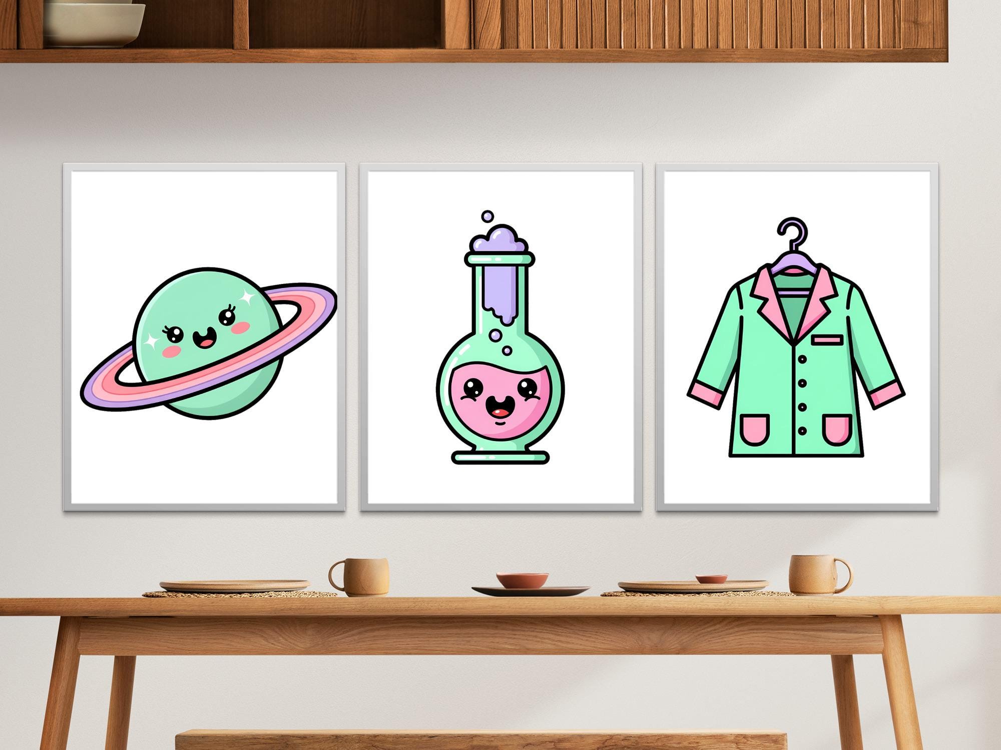 Science Lab Clipart Bundle, Pastel Cartoon Graphics (digital Download ...