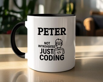Personalisierte Coding Tasse, Lustiges Programmierer Geschenk