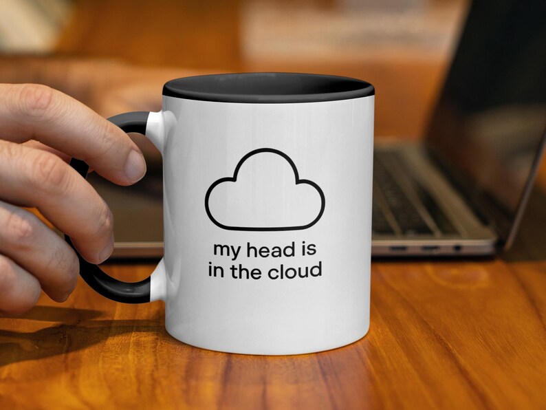 Funny Mug, Cloud-Themed Coffee Cup, Office Humor Gift, Unique White Mug With Black Handle, Quirky Ceramic Mug For Work