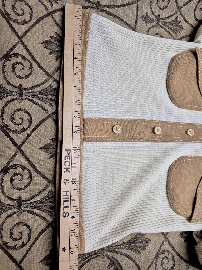 Authentic 60s Leisure Suit Skirt Set, Caramel Cream, ACT III Jonathan Logan Woman's Small image 16