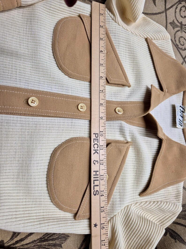 Authentic 60s Leisure Suit Skirt Set, Caramel Cream, ACT III Jonathan Logan Woman's Small image 17