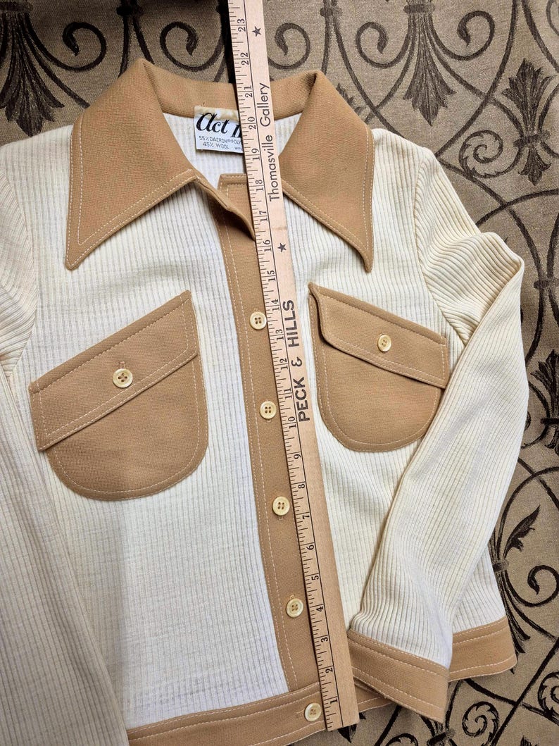 Authentic 60s Leisure Suit Skirt Set, Caramel Cream, ACT III Jonathan Logan Woman's Small image 20