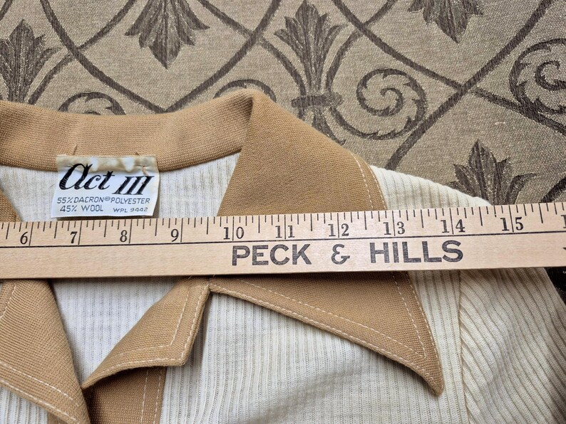 Authentic 60s Leisure Suit Skirt Set, Caramel Cream, ACT III Jonathan Logan Woman's Small image 18