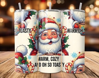 Santa Claus Tumbler Wrap: Christmas 20oz Skinny Tumbler Sublimation Design (PNG)