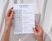 Gray Minimalist Resume Template | Editable CV Download | Clean Modern Resume for Job Seekers