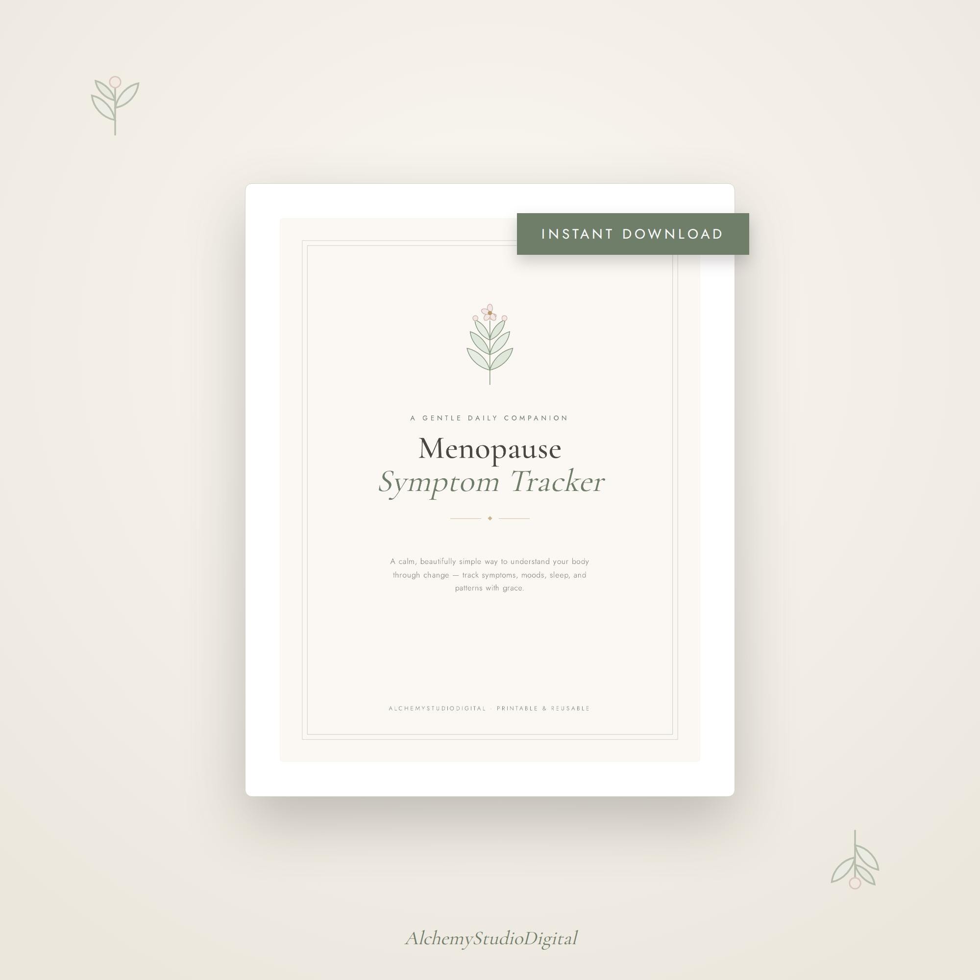 Menopause Symptom Tracker Printable | Perimenopause Journal | Daily ...
