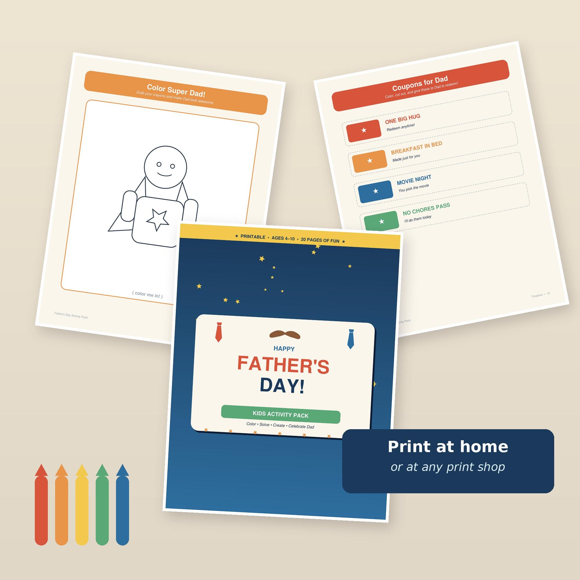 Fathers Day Activity Pack Printable, Kids Puzzles Word Search Maze ...
