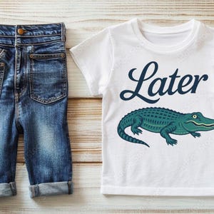 Whimsical Toddler T-Shirt with Alligator Design, Fun Kids Tee, Cute Gift for Toddlers, Birthday Outfit, Summer Playwear, Adventure Shirt