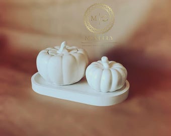 Minelly Pumpkin Storage Set | Handmade Decorative Pumpkin Box | Minimal Fall Home Decor