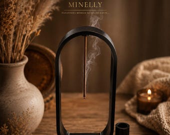 Porta incenso sospeso Minelly Orbit / Supporto decorativo ad arco minimalista stampato in 3D