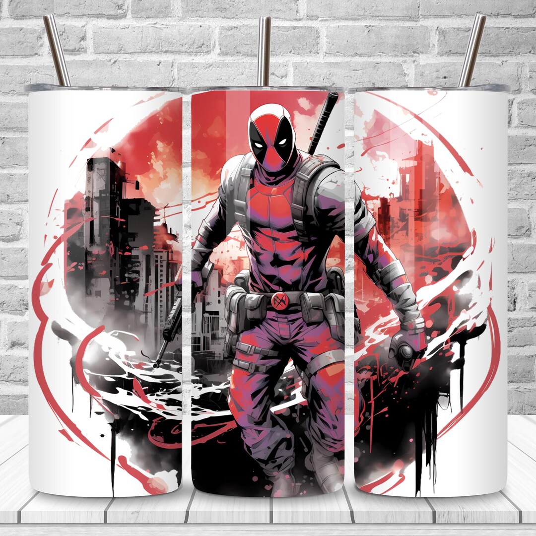 Deadpool Tumbler Wrap PNG | Funny Superhero 20oz Skinny Sublimation ...