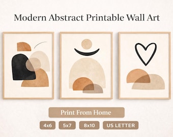 Abstract Wall Art Set | Modern Neutral Prints (Digital Download)