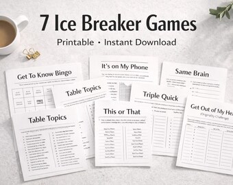 Icebreaker Games Printable Bundle | 7 Team Building & Party Games | Instant Download