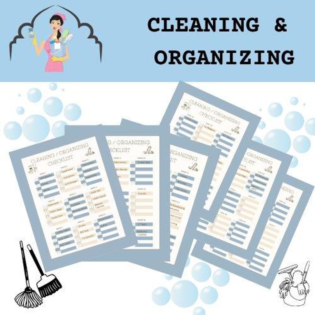 Cleaning and Organizing Chart A5 and 8.5x11 - Etsy