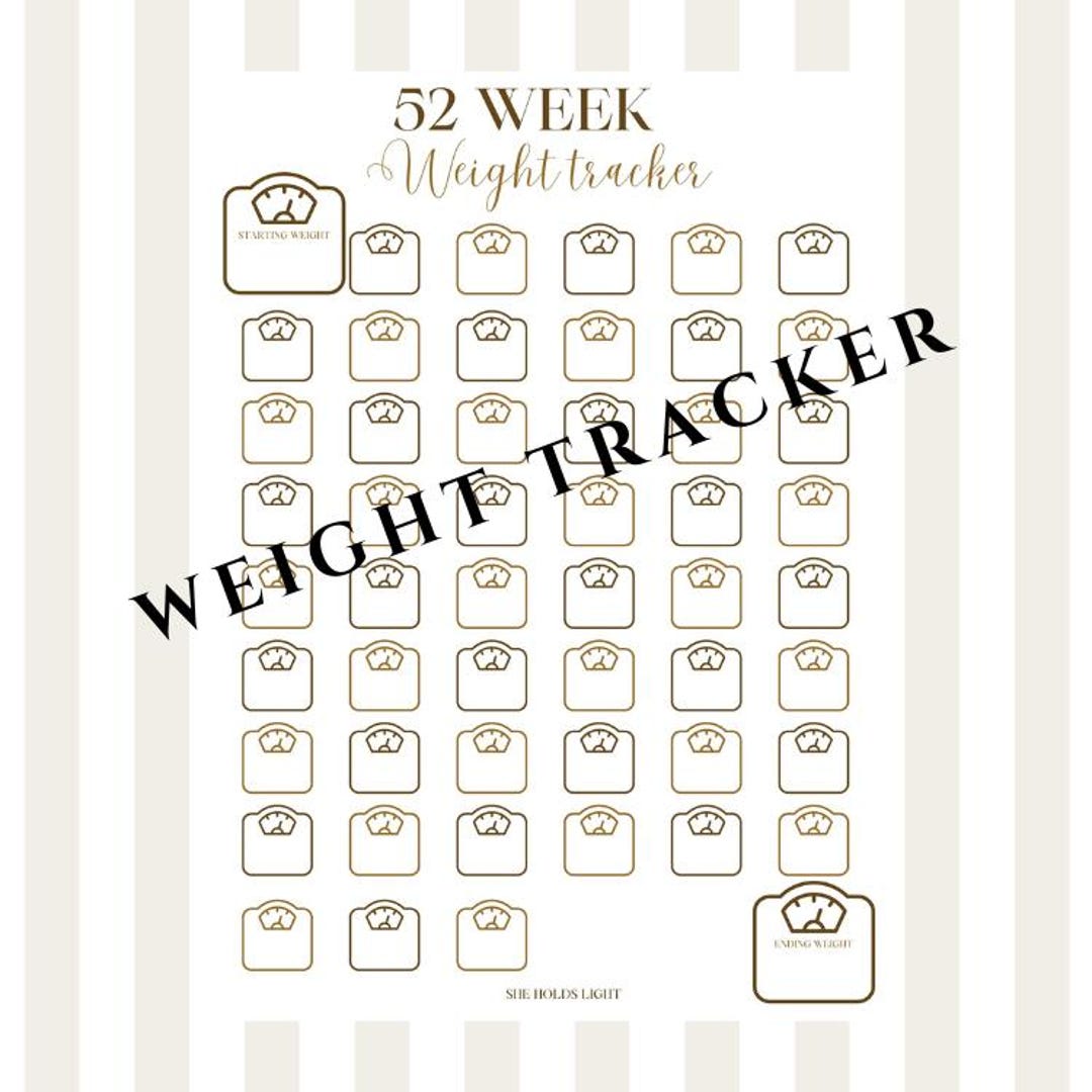 52 Week Weight Tracker - Etsy