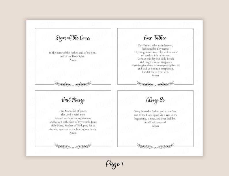 Catholic Prayer Cards Printable Set, 13 Core Prayers PDF, Printable ...