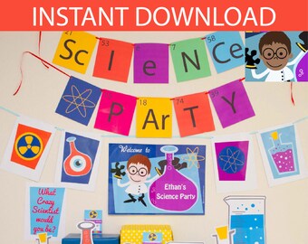 Science Party Decorations &amp; Props Printable Kit INSTANT | Etsy