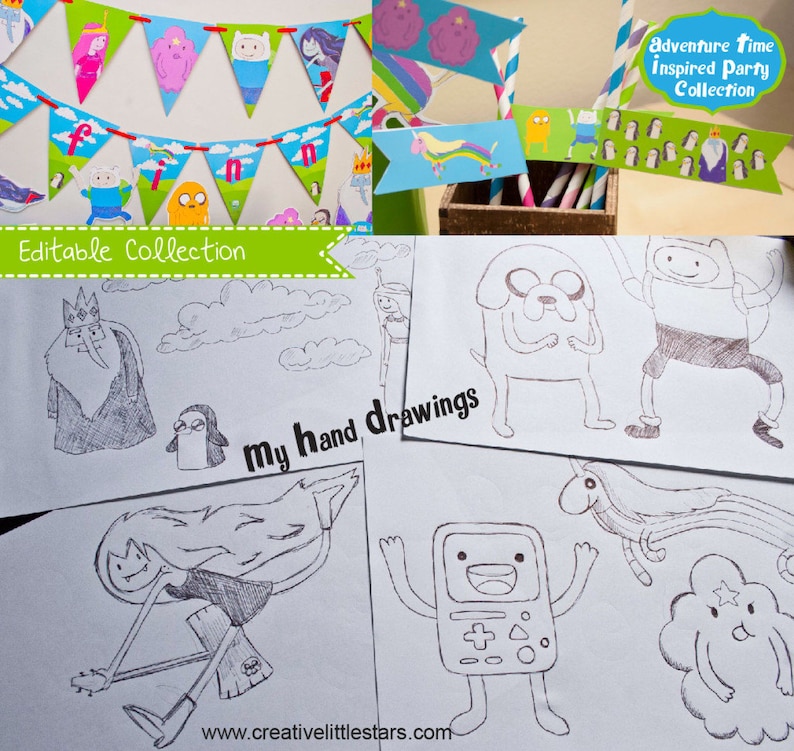 INSTANT DOWNLOAD Adventure Time Party Inspired Adventure Time Birthday Party DIY Printable Kit