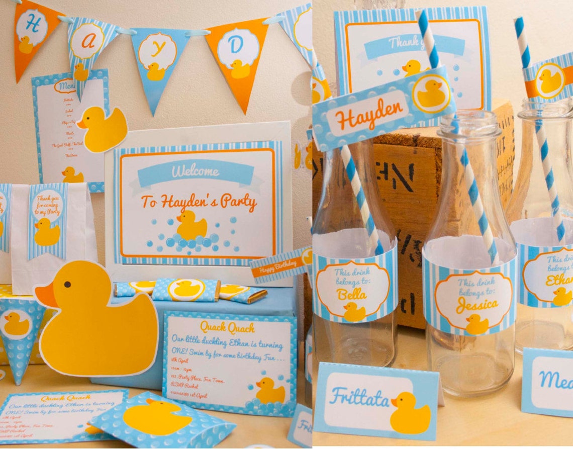 Rubber Ducky Baby Shower DIY Printable Kit INSTANT DOWNLOAD | Etsy