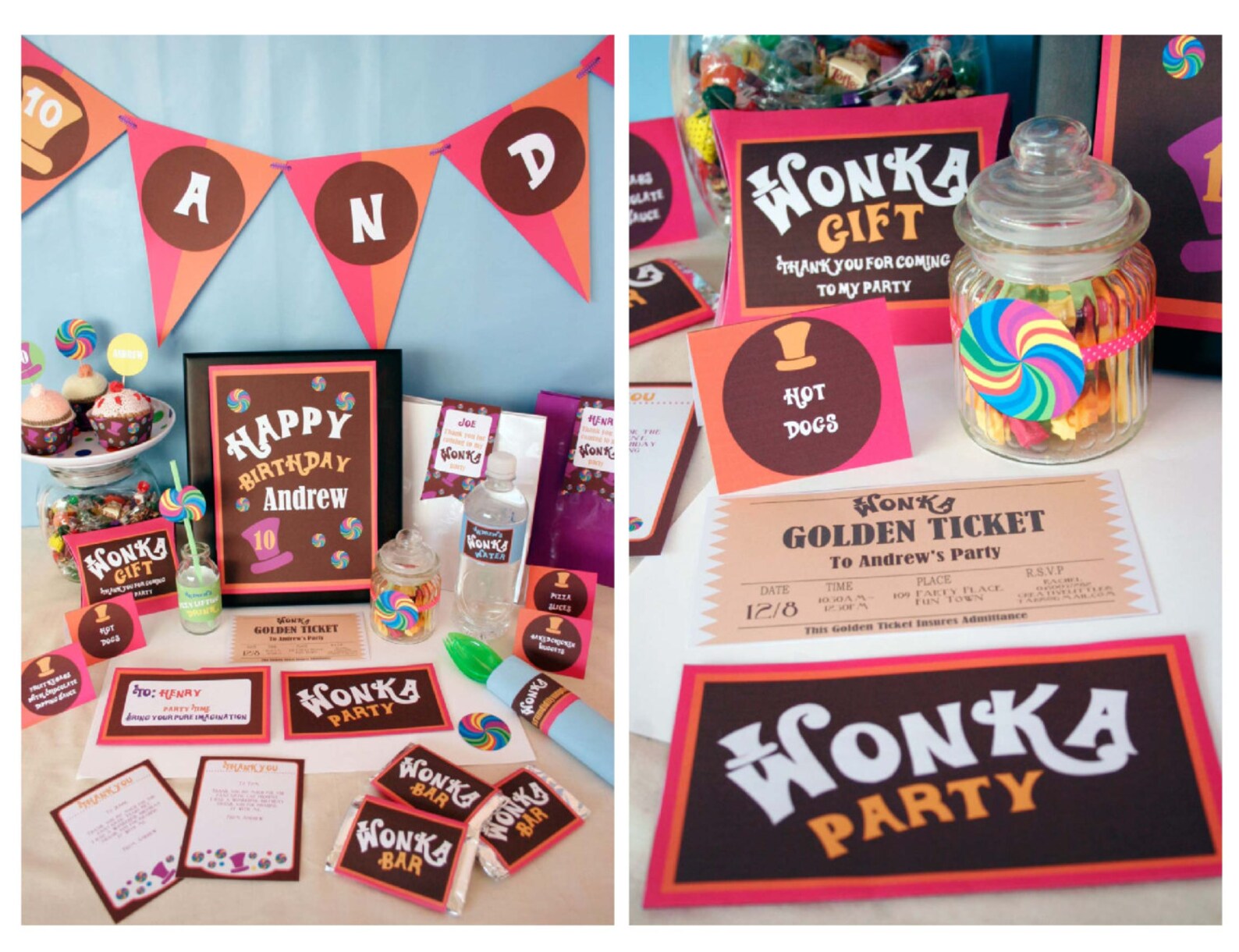Willy Wonka Birthday DIY Printable Kit INSTANT DOWNLOAD - Etsy