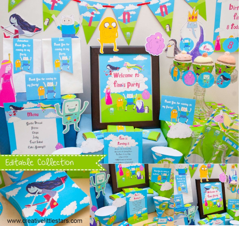 INSTANT DOWNLOAD Adventure Time Party Inspired Adventure Time Birthday Party DIY Printable Kit