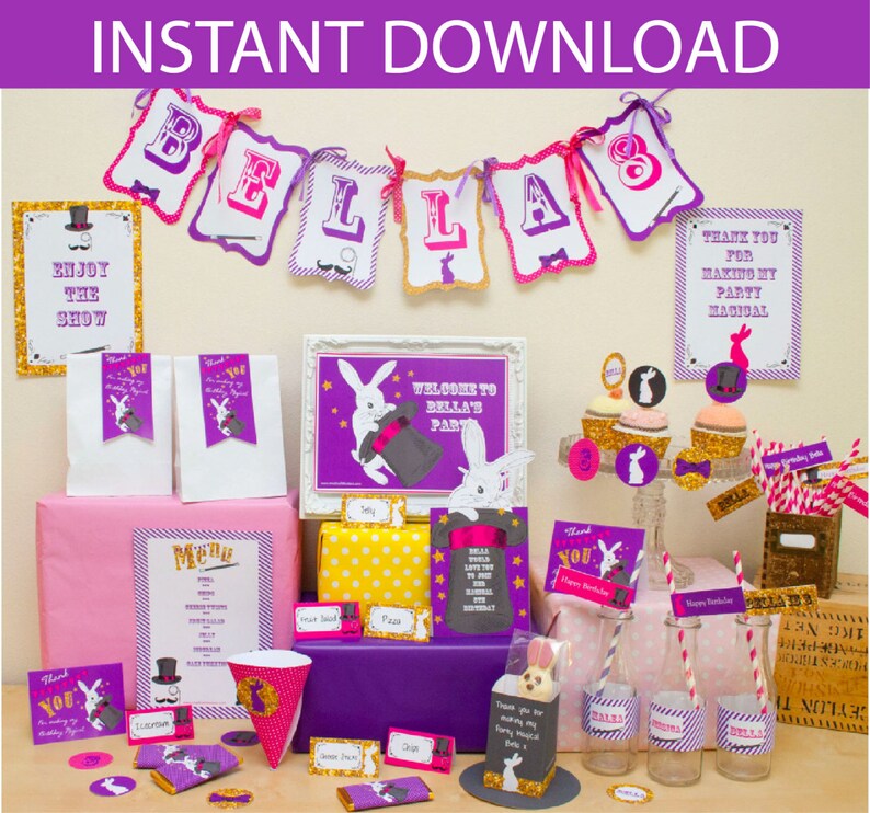 Magic Birthday Party DIY Printable Kit INSTANT DOWNLOAD Etsy