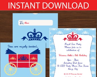 Princess Invitation DIY Printable Kit - INSTANT DOWNLOAD -