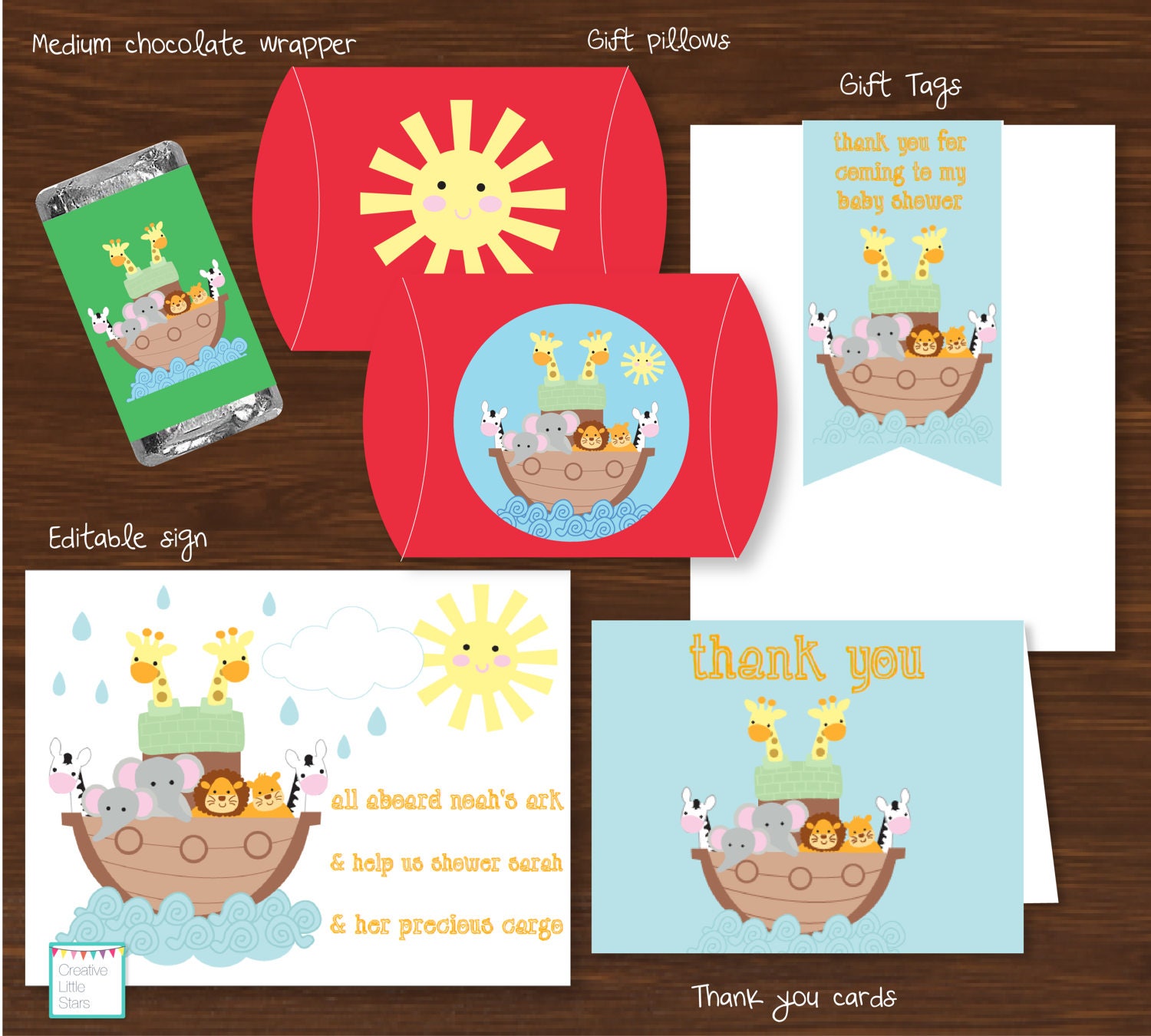 Noah's Ark Baby Shower Printable Kit INSTANT DOWNLOAD | Etsy