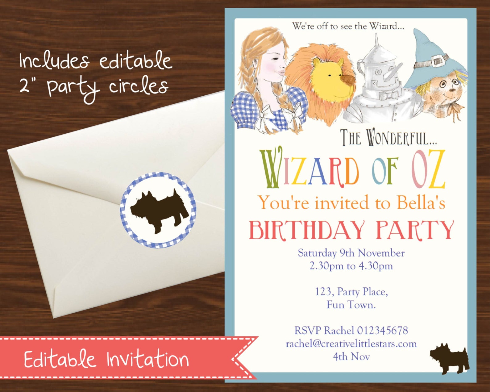 Wizard of Oz Invitation DIY Printable Kit INSTANT DOWNLOAD - Etsy