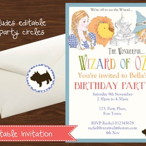 Wizard of Oz Invitation DIY Printable Kit INSTANT DOWNLOAD - Etsy