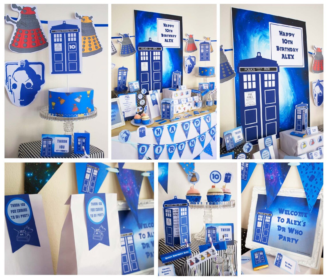 Dr Who Birthday Party Printable Mega Set INSTANT DOWNLOAD - Etsy