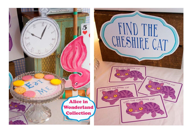 INSTANT DOWNLOAD Alice in Wonderland Party Props /& Games Printable Kit
