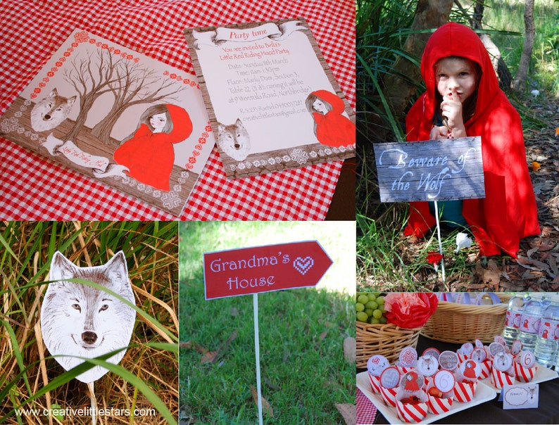 Little Red Riding Hood Birthday Party DIY Printable Kit INSTANT DOWNLOAD