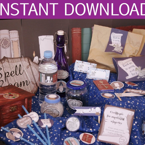 Wizard Party Collection Editable DIY Printable - INSTANT DOWNLOAD