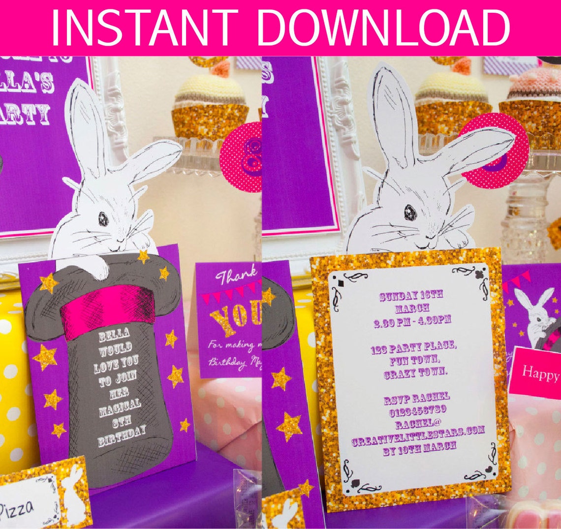 Magic Invitation DIY Printable INSTANT DOWNLOAD | Etsy