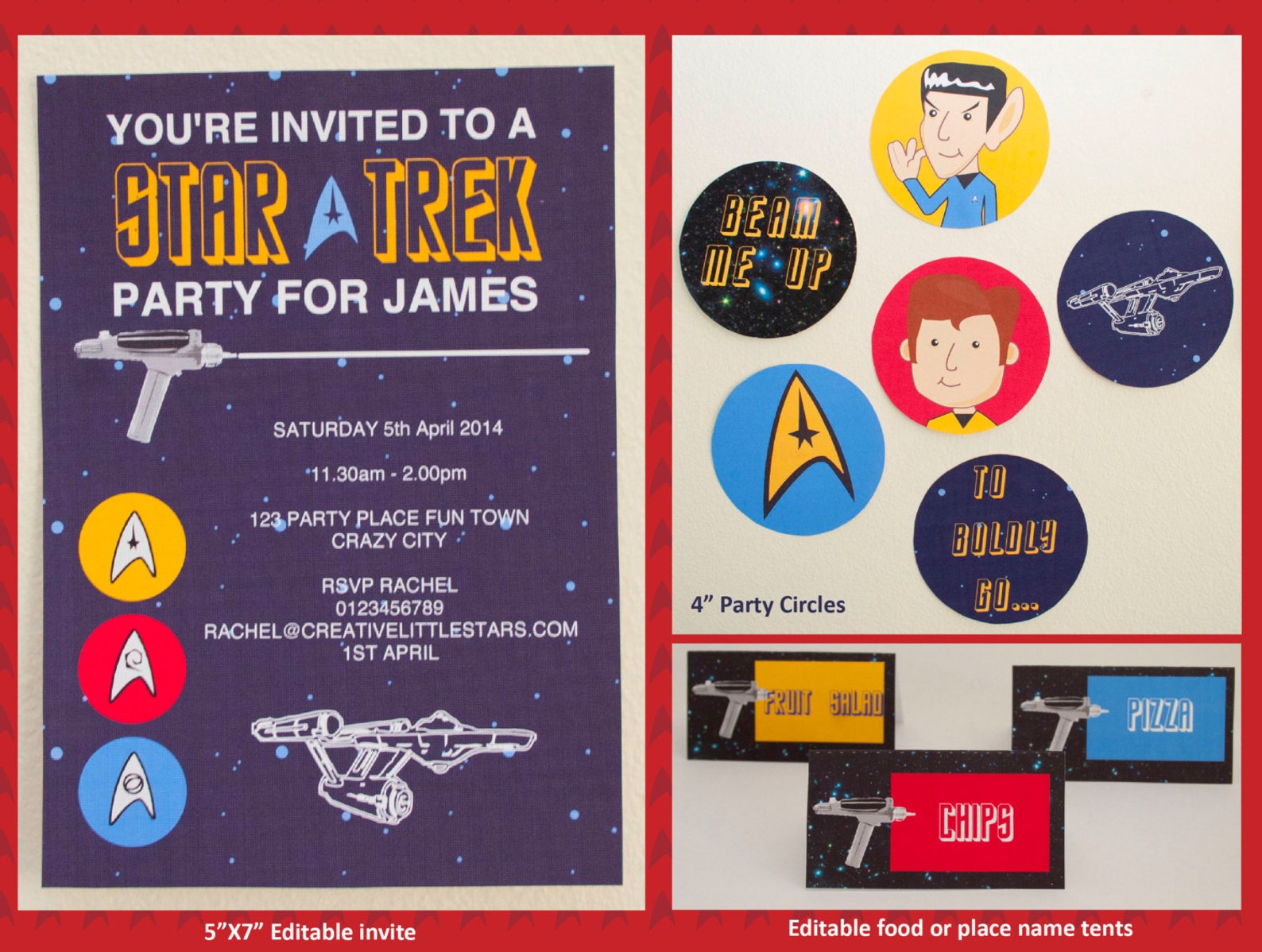 Star Trek Party DIY Printable Kit INSTANT DOWNLOAD Start - Etsy