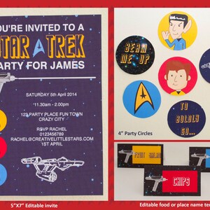 Star Trek Birthday Party DIY Printable Kit INSTANT DOWNLOAD Start Trek ...
