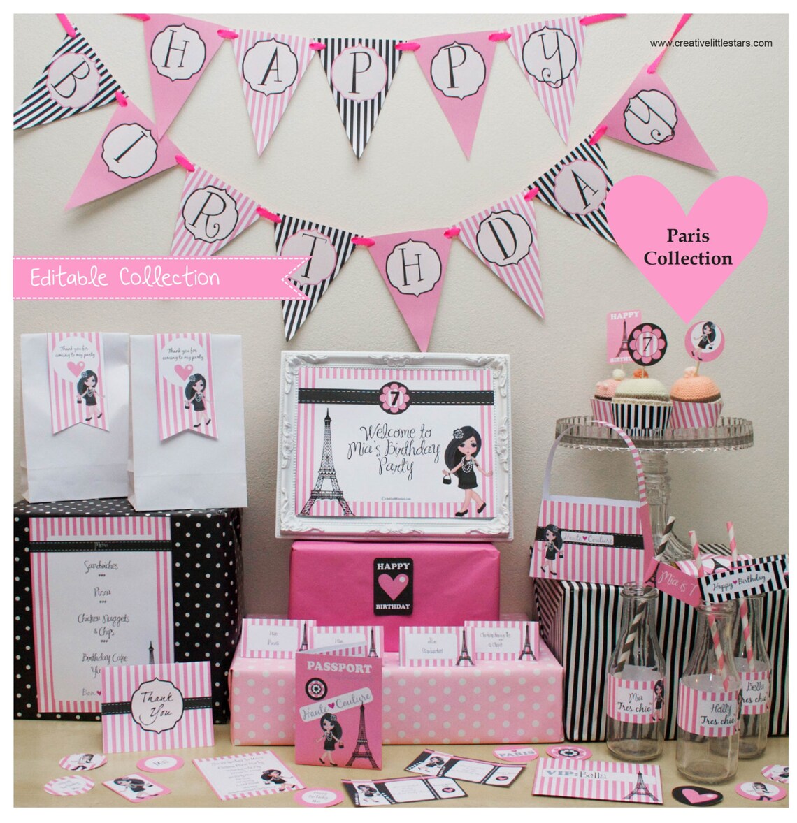 Paris Party Invitation DIY Printable Kit INSTANT DOWNLOAD - Etsy