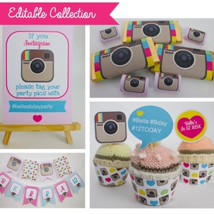 Instagram Party DIY Printable Kit INSTANT DOWNLOAD Bright Instagram ...