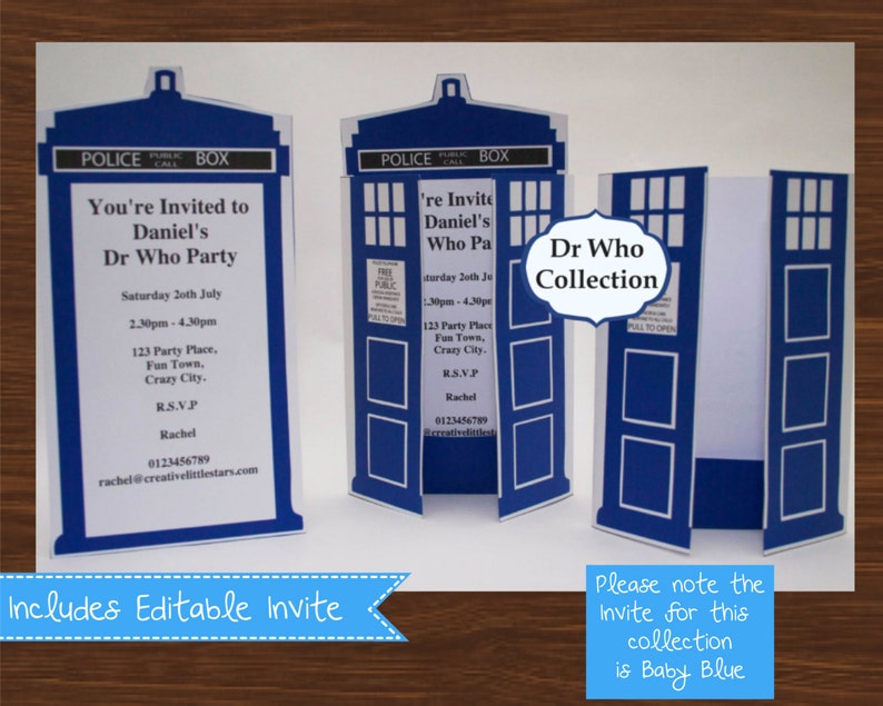 INSTANT DOWNLOAD Dr Who Inspired Dr Who Baby Shower Baby Blue DIY Printable Kit