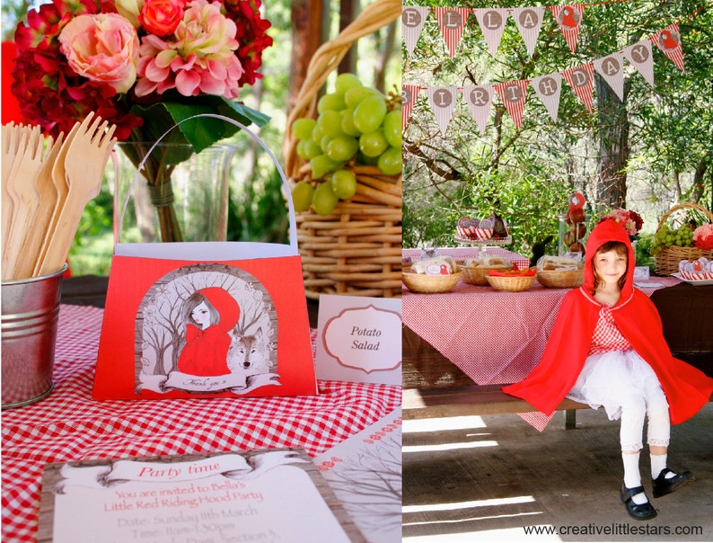 Little Red Riding Hood Birthday Party DIY Printable Kit INSTANT DOWNLOAD