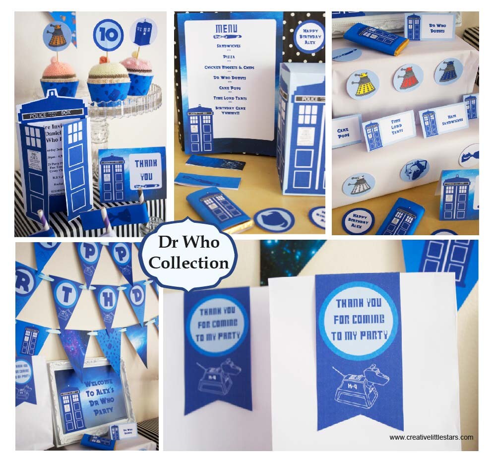 Dr Who Party DIY Printable Kit INSTANT DOWNLOAD Dr Who | Etsy